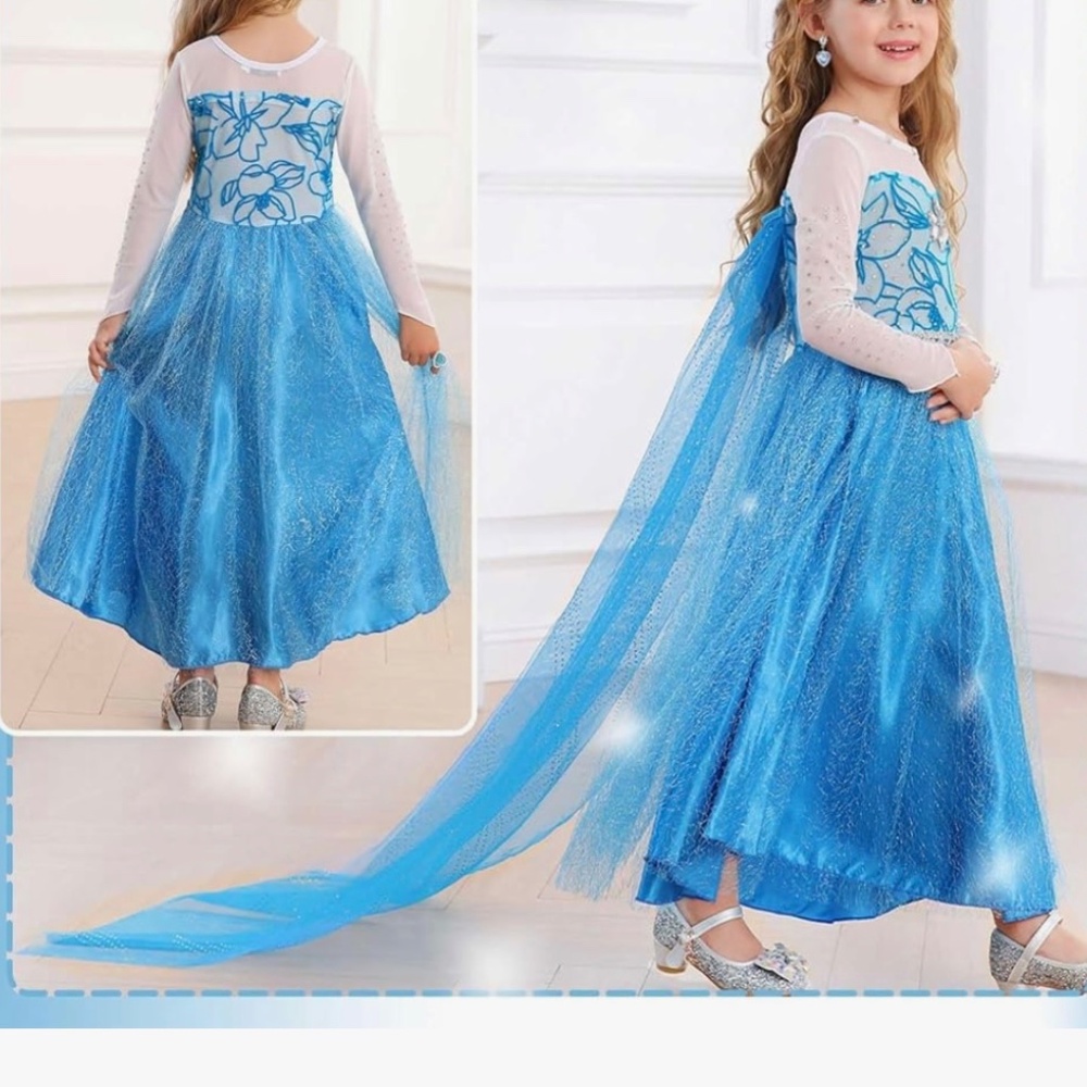 Frozen Halloween Costumes for Girls Dresses with accessories Size 130 (6-7) - Picture 4 of 16